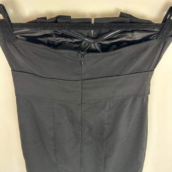 Ark & Co Womens Strapless Fitted Cotton Blend A-Line Black Mini Dress Small - Picture 5 of 8